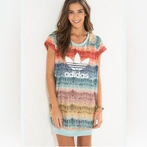adidas Original Women's Farm Menire Mini Dress Size XS Multicolored Logo